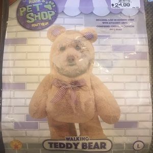 Walking Teddy Bear Pet Costume Size Large